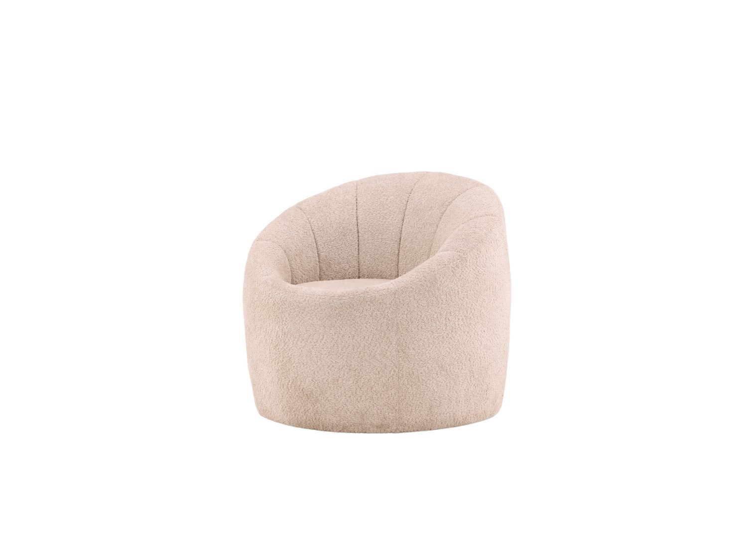 Fauteuil Warren en tissu beige vu sous un autre angle