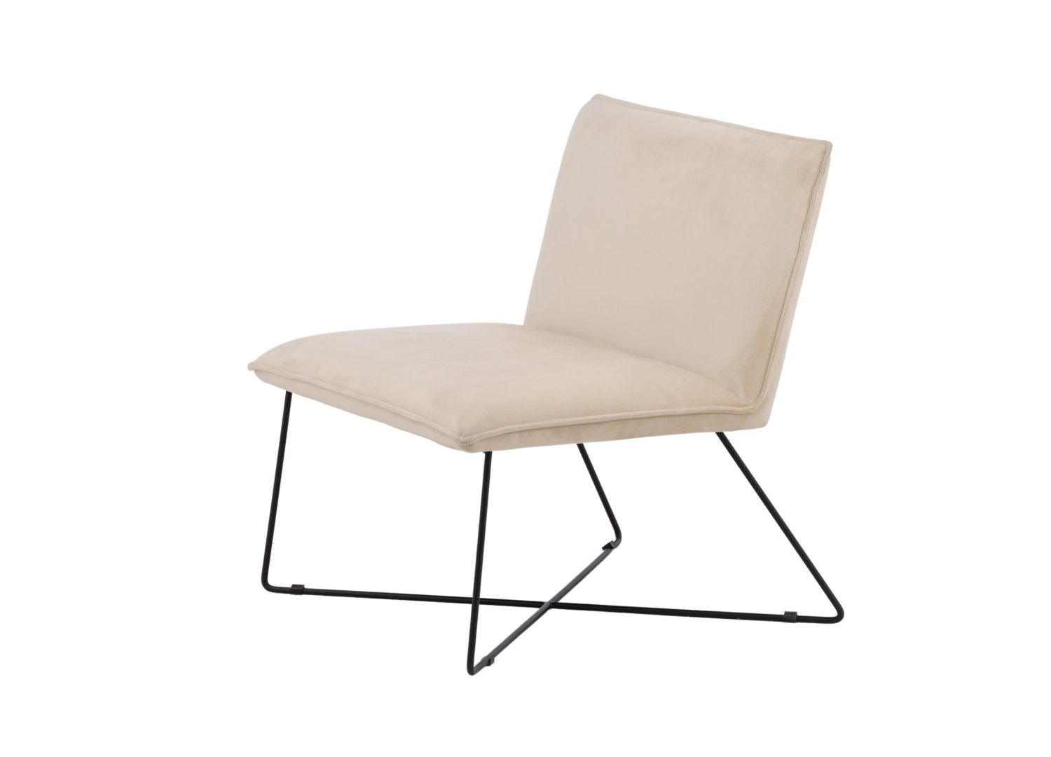 Vue produit du fauteuil X-lounge en velours beige