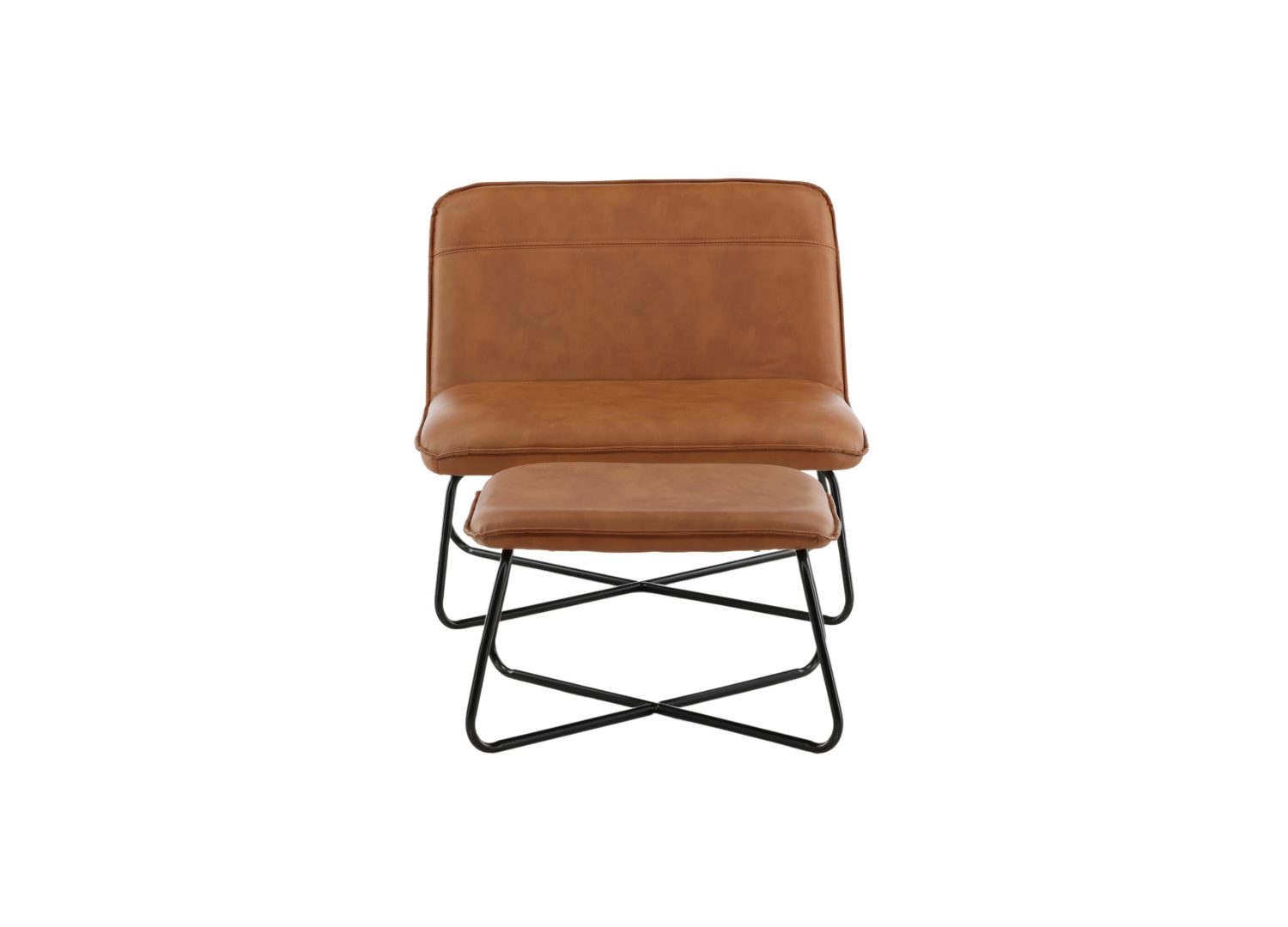 Détail du fauteuil X marron