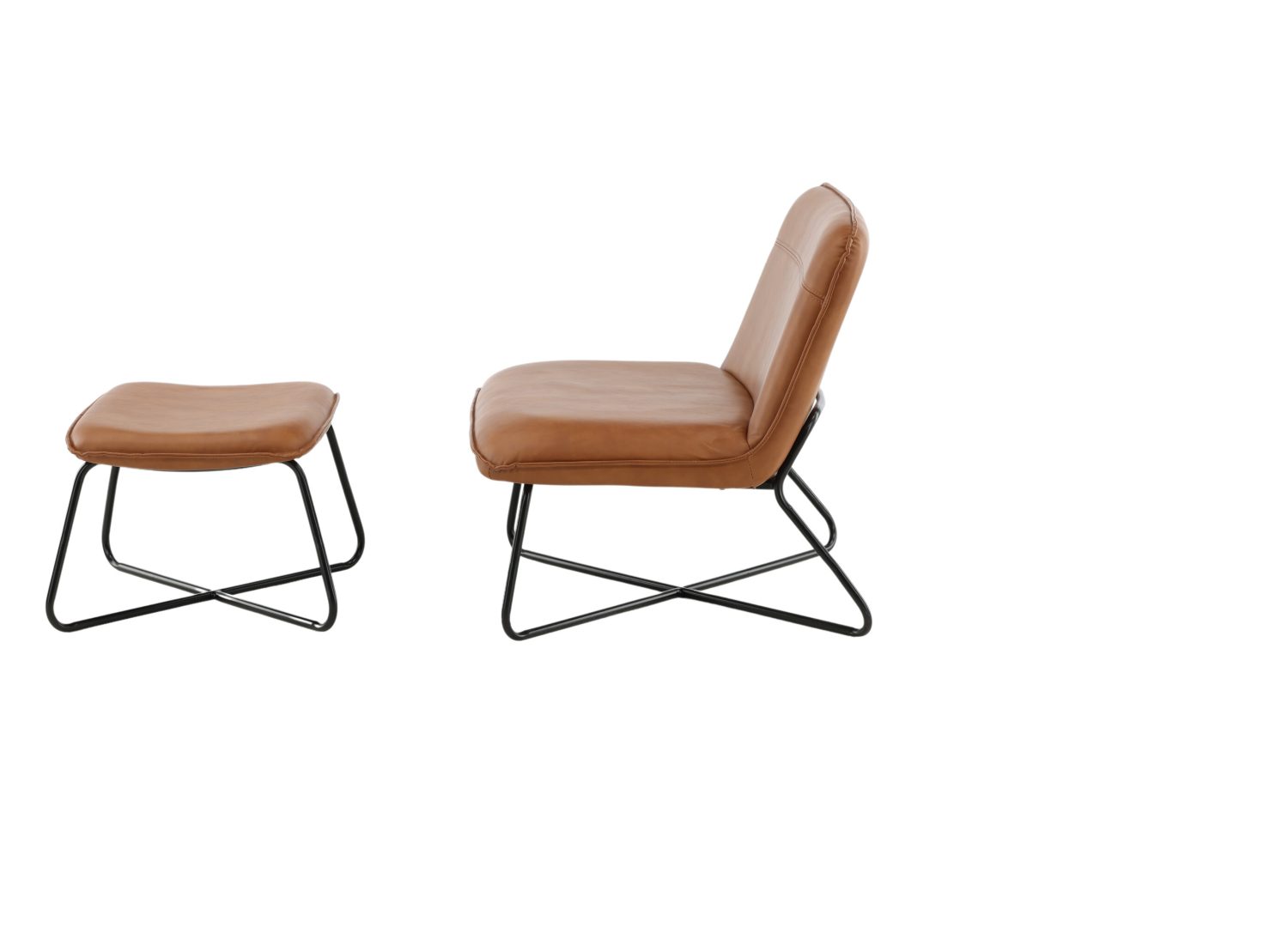 Détail du fauteuil X marron