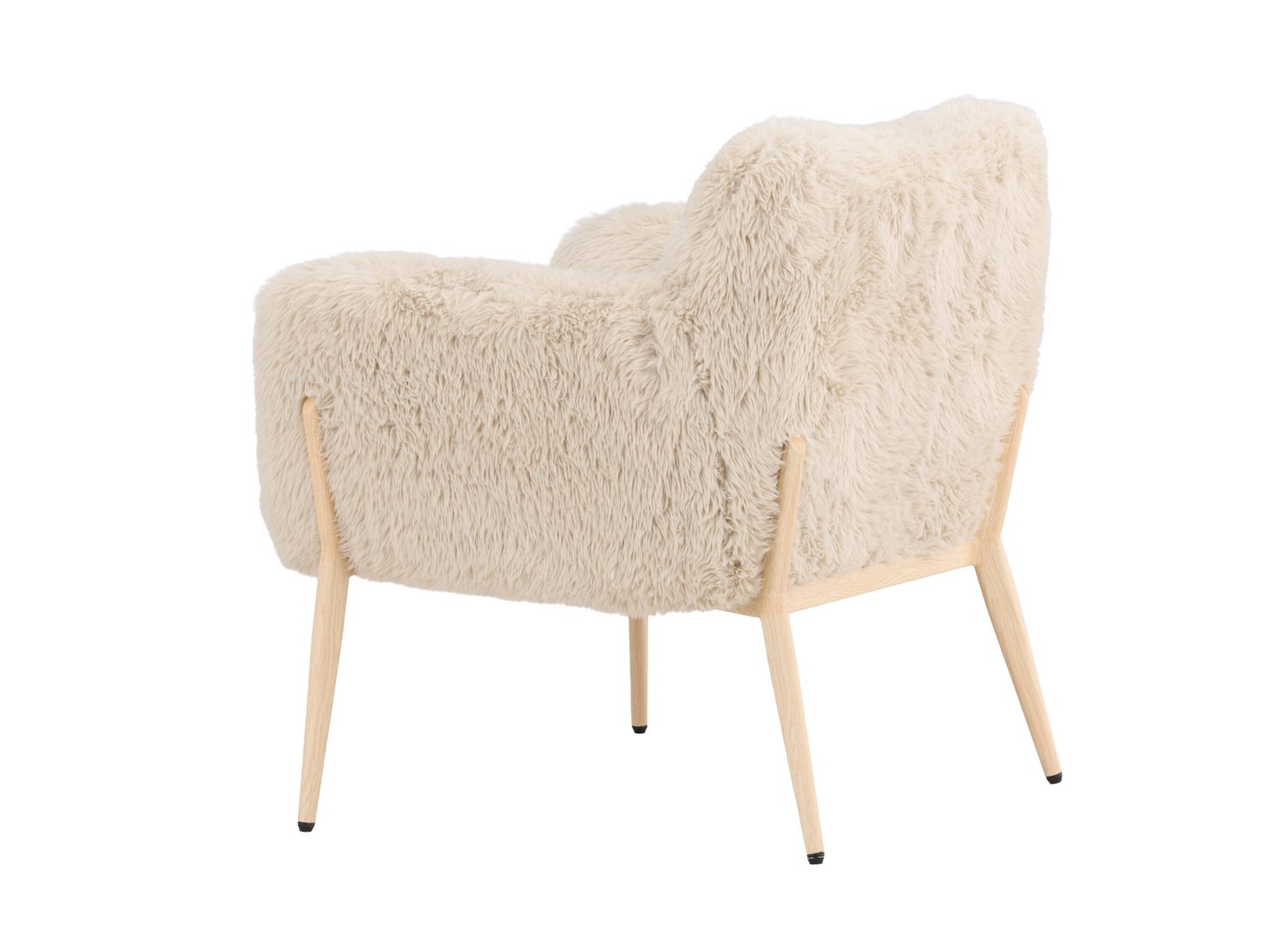 Fauteuil Zenzi en tissu beige vu sous un autre angle