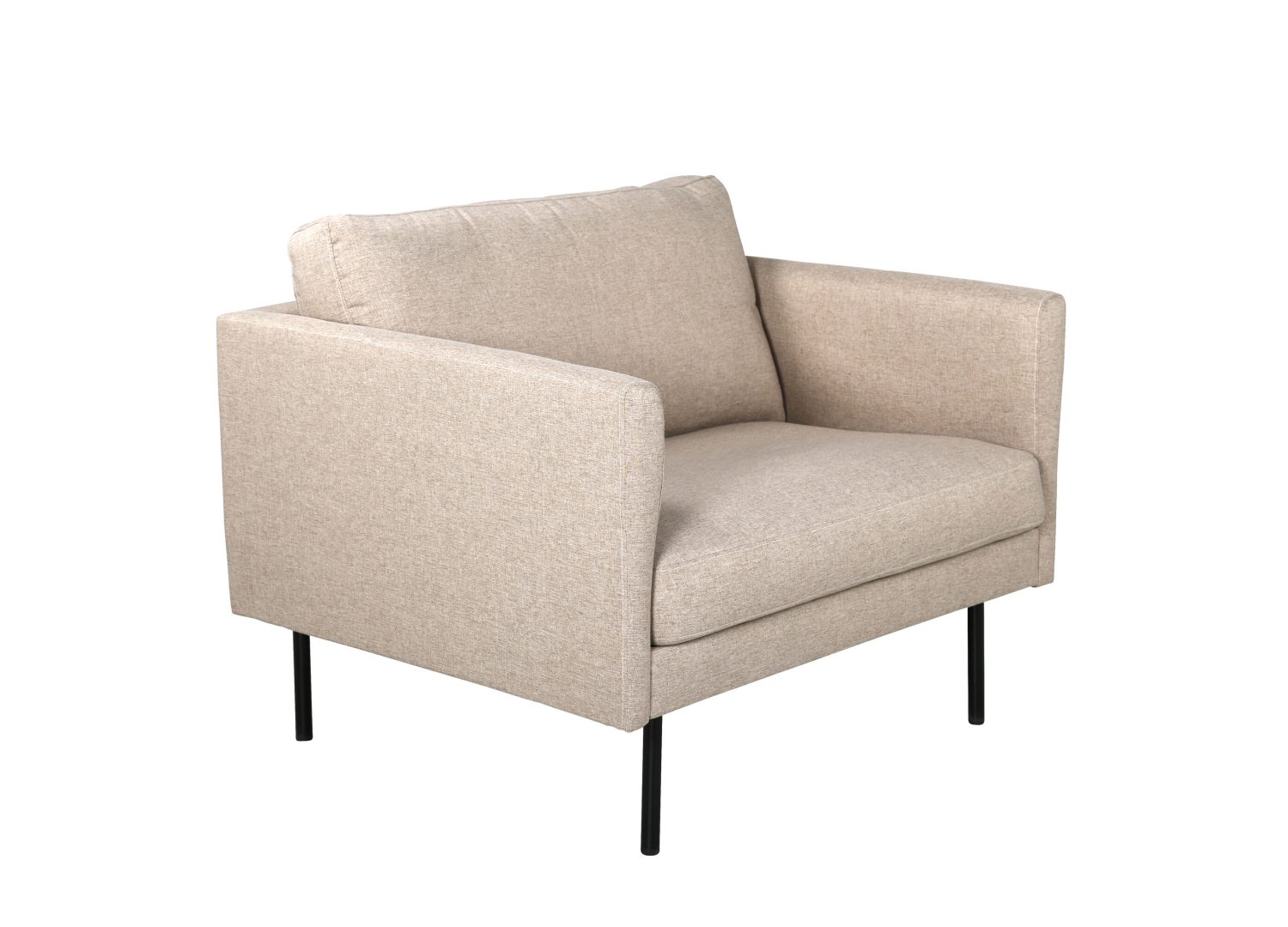Fauteuil Zoom en tissu beige vu sous un autre angle