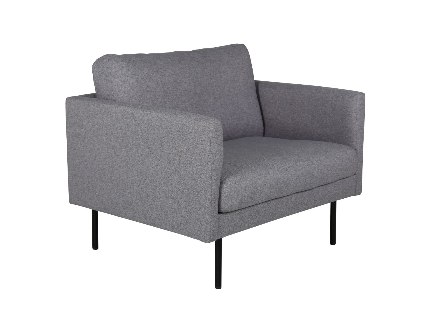 Fauteuil Zoom en tissu gris vu sous un autre angle
