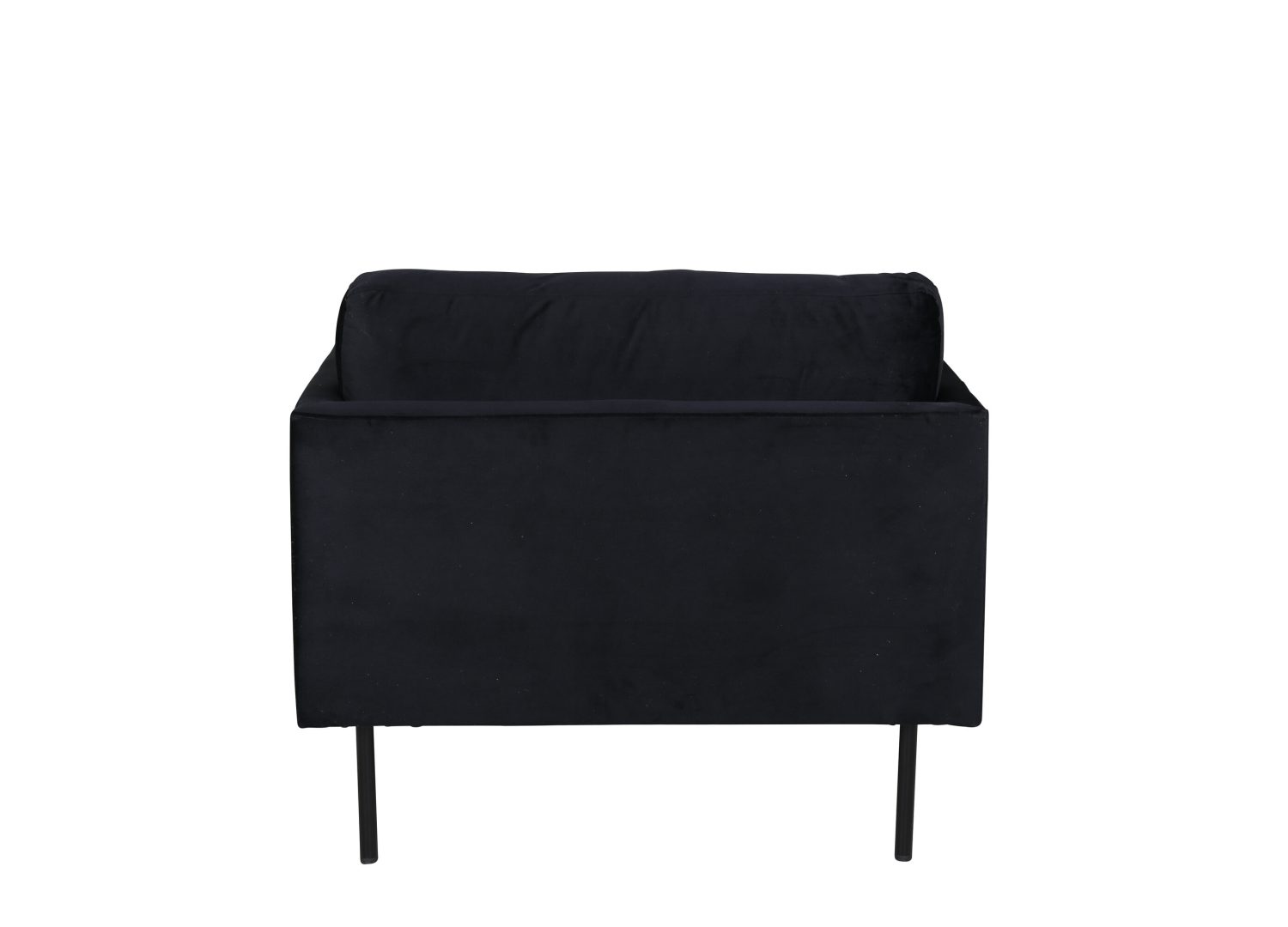 Fauteuil Zoom en velours noir vu sous un autre angle