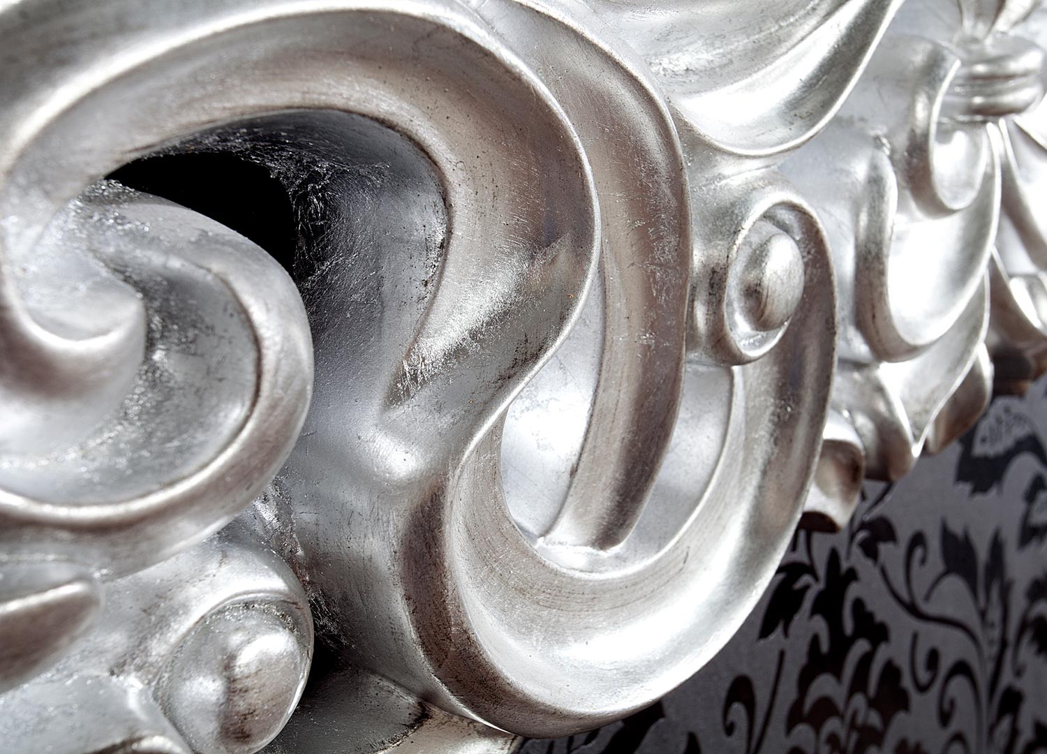 Grand miroir argent antique de style baroque 180 cm