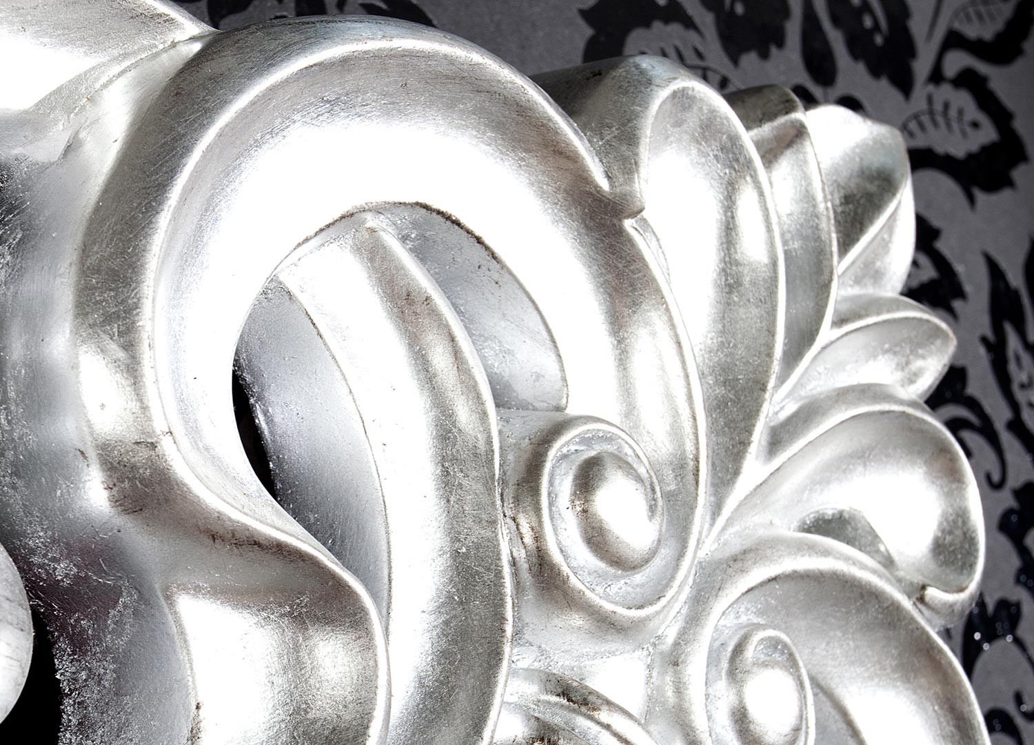 Grand miroir argent antique de style baroque 180 cm