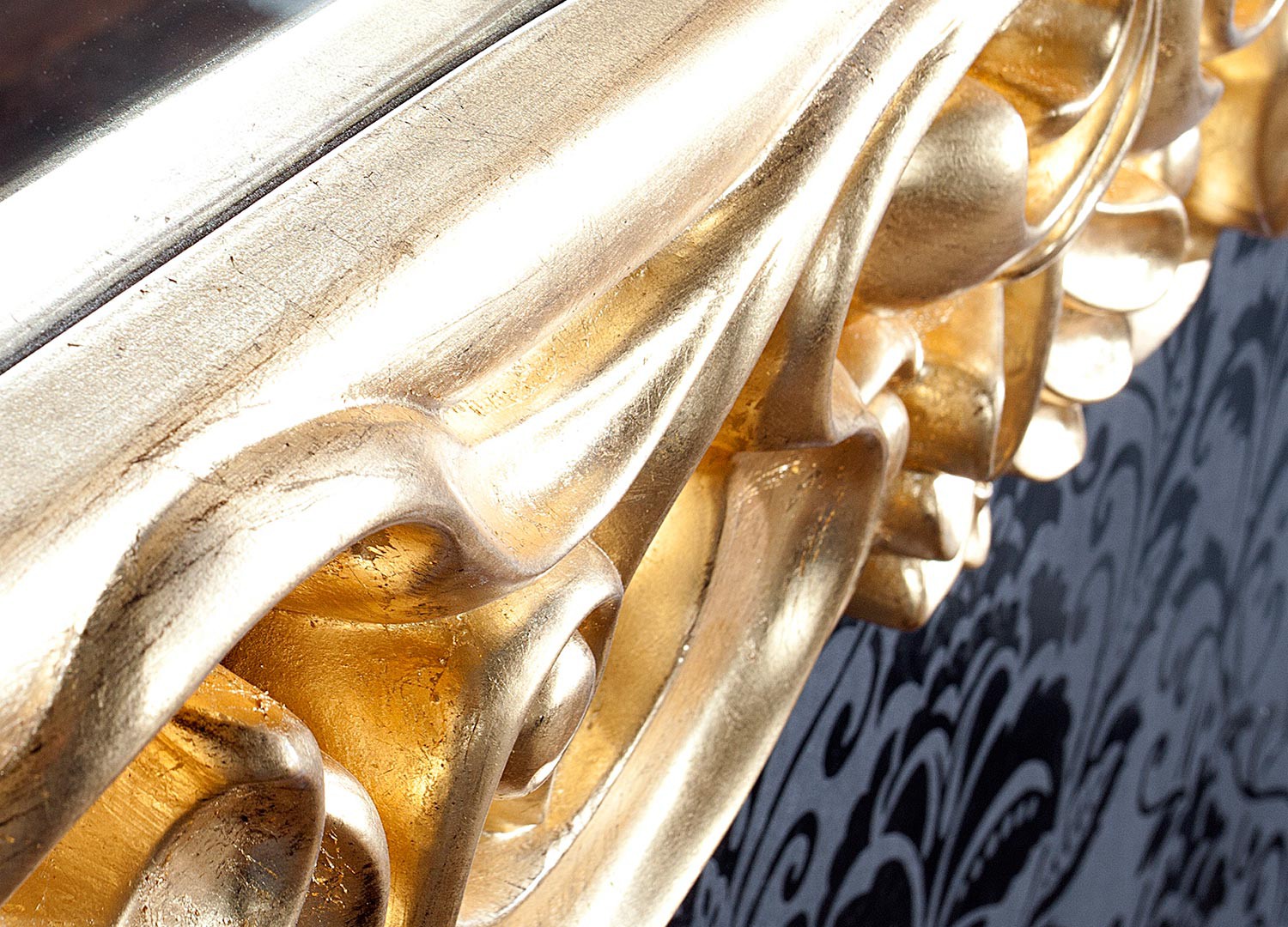 Grand miroir finition or antique de style baroque 180 cm