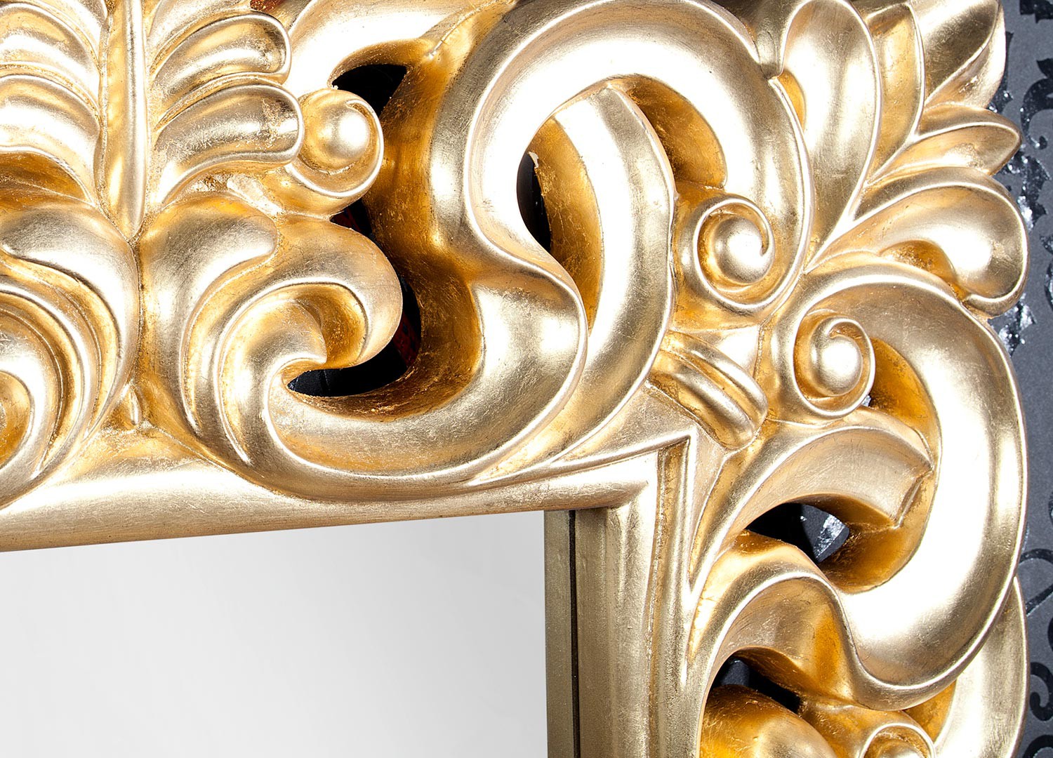 Grand miroir finition or antique de style baroque 180 cm