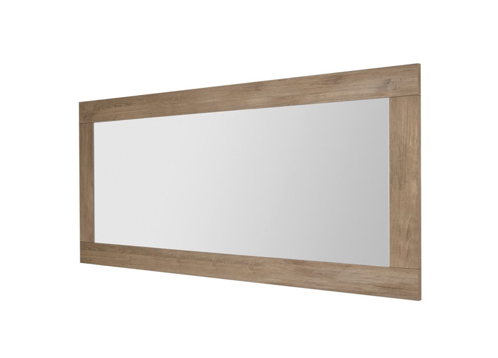 Grand miroir rectangulaire avec encadrement chêne