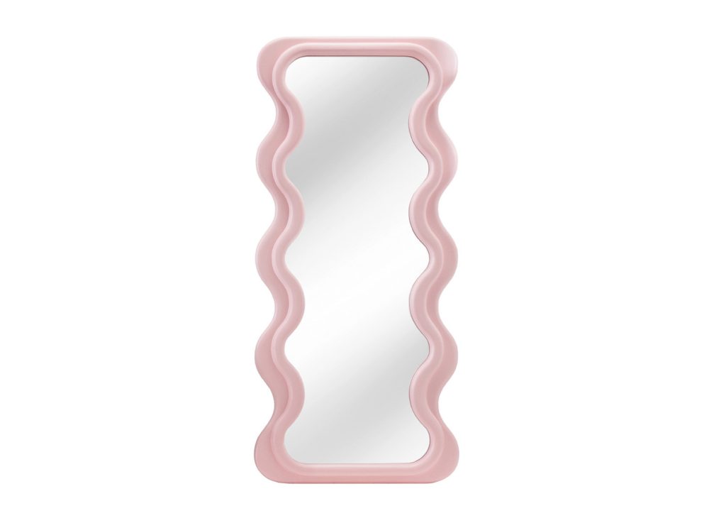 Grand miroir vague rose 160 cm