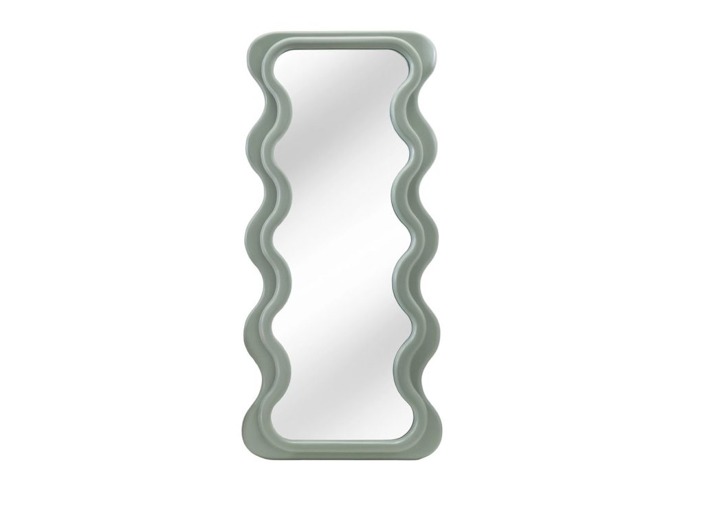 Grand miroir vague vert sauge 160 cm