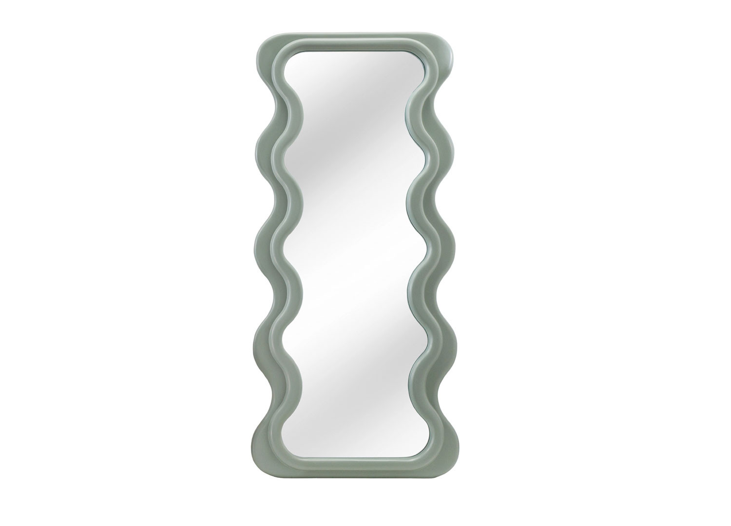 Grand miroir vague vert sauge 160 cm