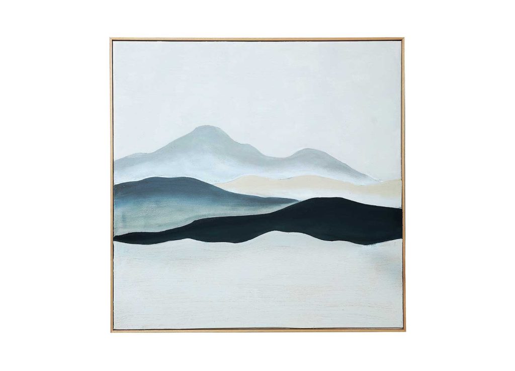 Grand tableau mural sur toile bleue 120x120 cm