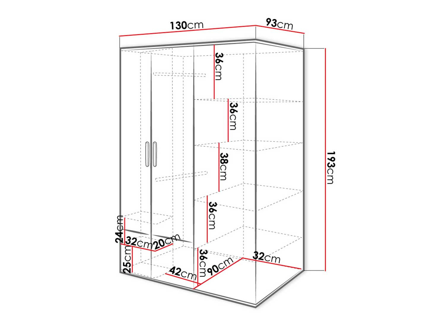 Grande armoire d'angle moderne grise et blanche