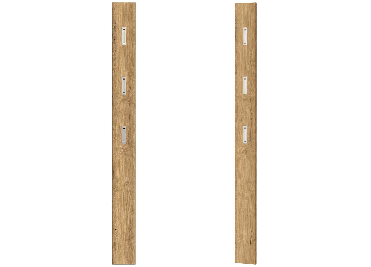 Grande armoire de rangement blanc laqué et chêne navarra 6 portes