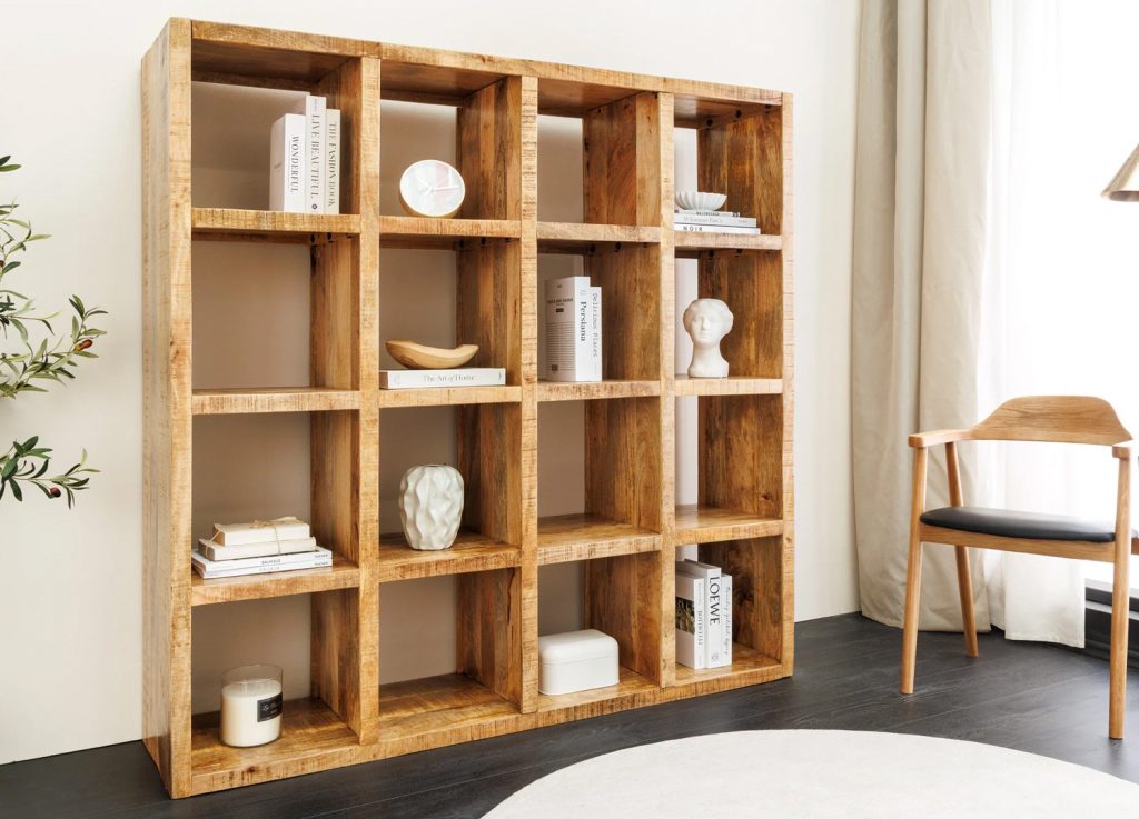 Grande bibliothèque en bois de manguier Josh