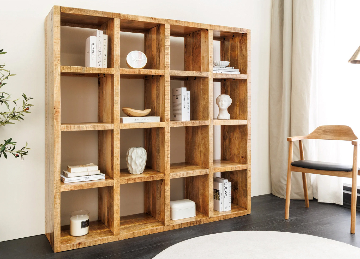 Grande bibliothèque en bois de manguier Josh