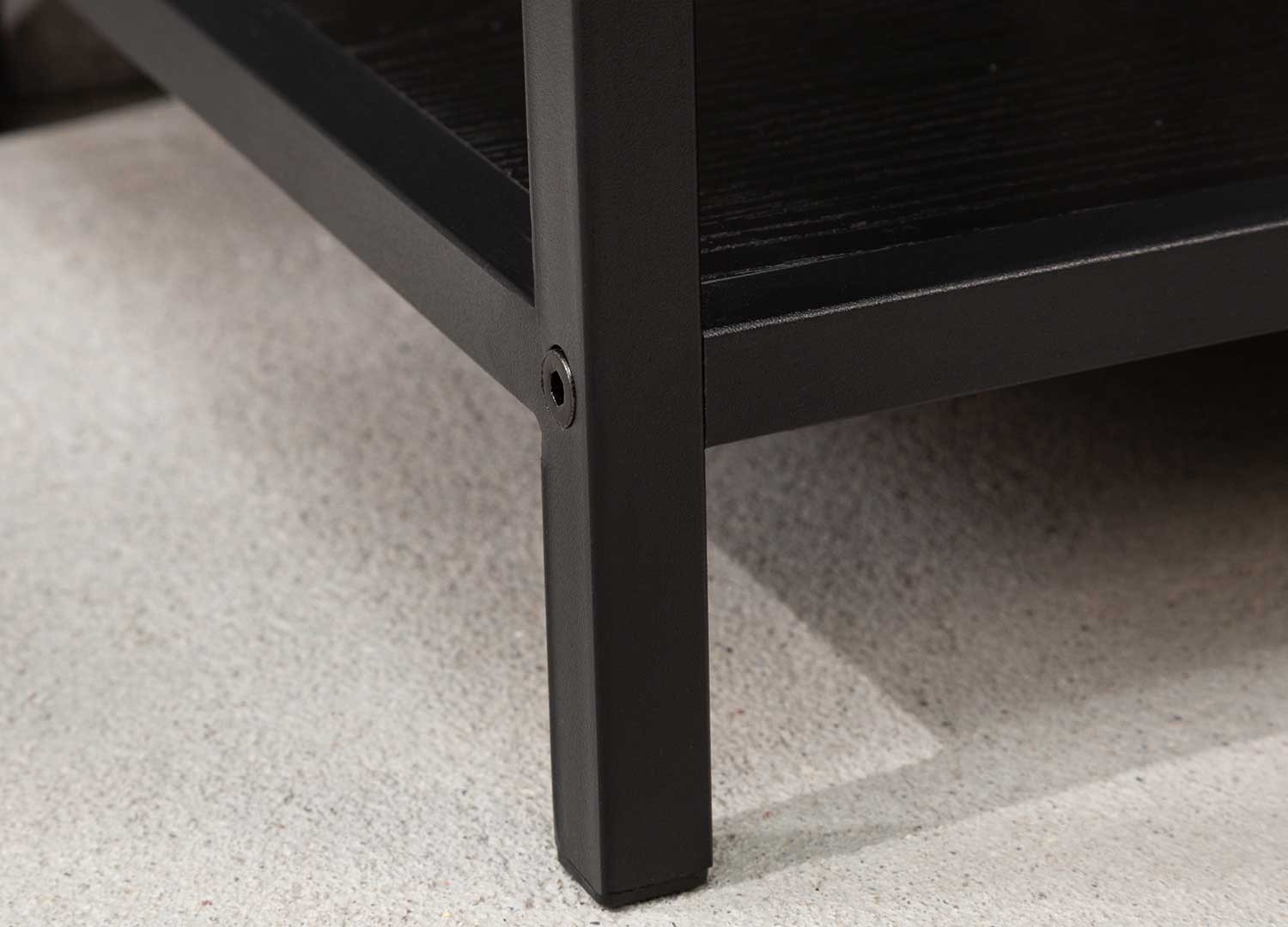 Grande étagère de rangement bois frêne foncé et métal