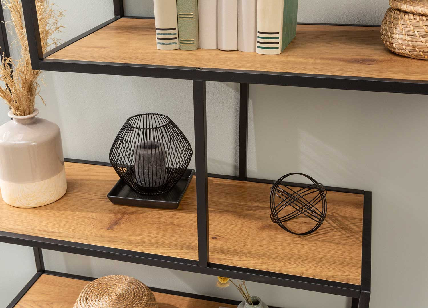 Grande étagère de rangement en bois et métal