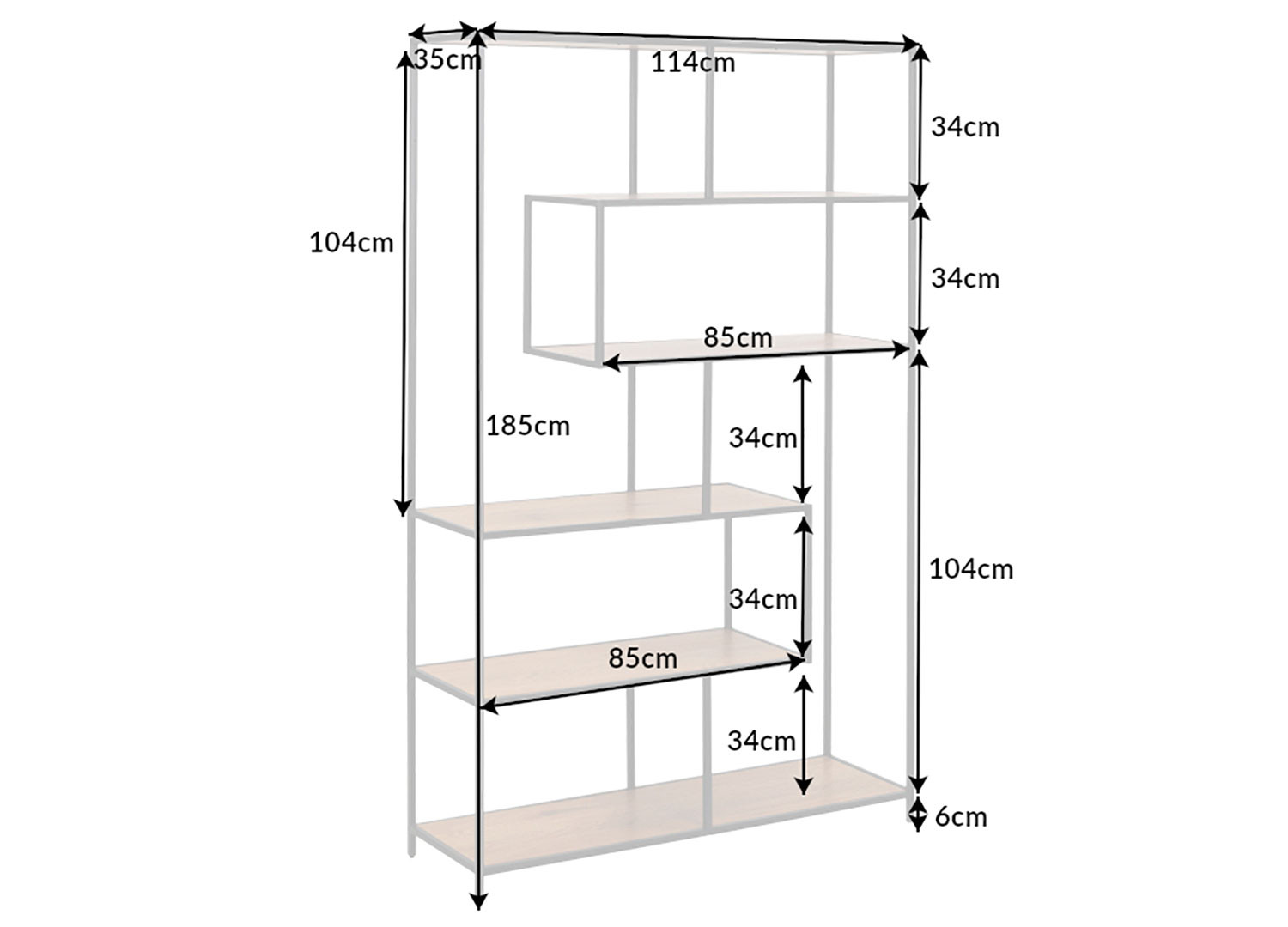 Grande étagère de rangement en bois et métal