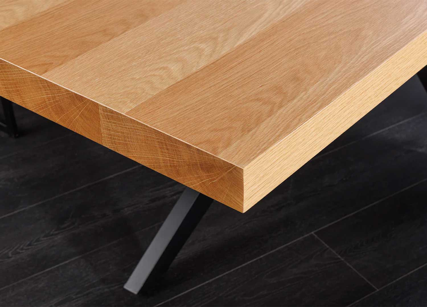 Grande table à manger rectangulaire aspect chêne 2m40 Anaya