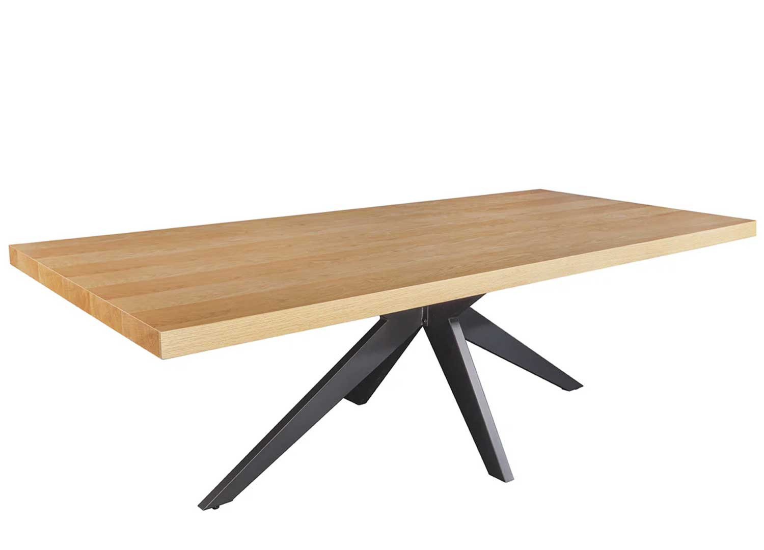 Grande table à manger rectangulaire aspect chêne 2m40 Anaya