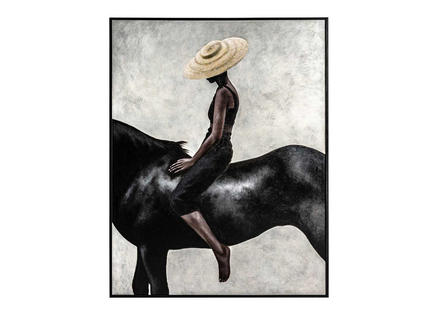 Grande toile murale XXL femme chevauchant un cheval 143x183 cm