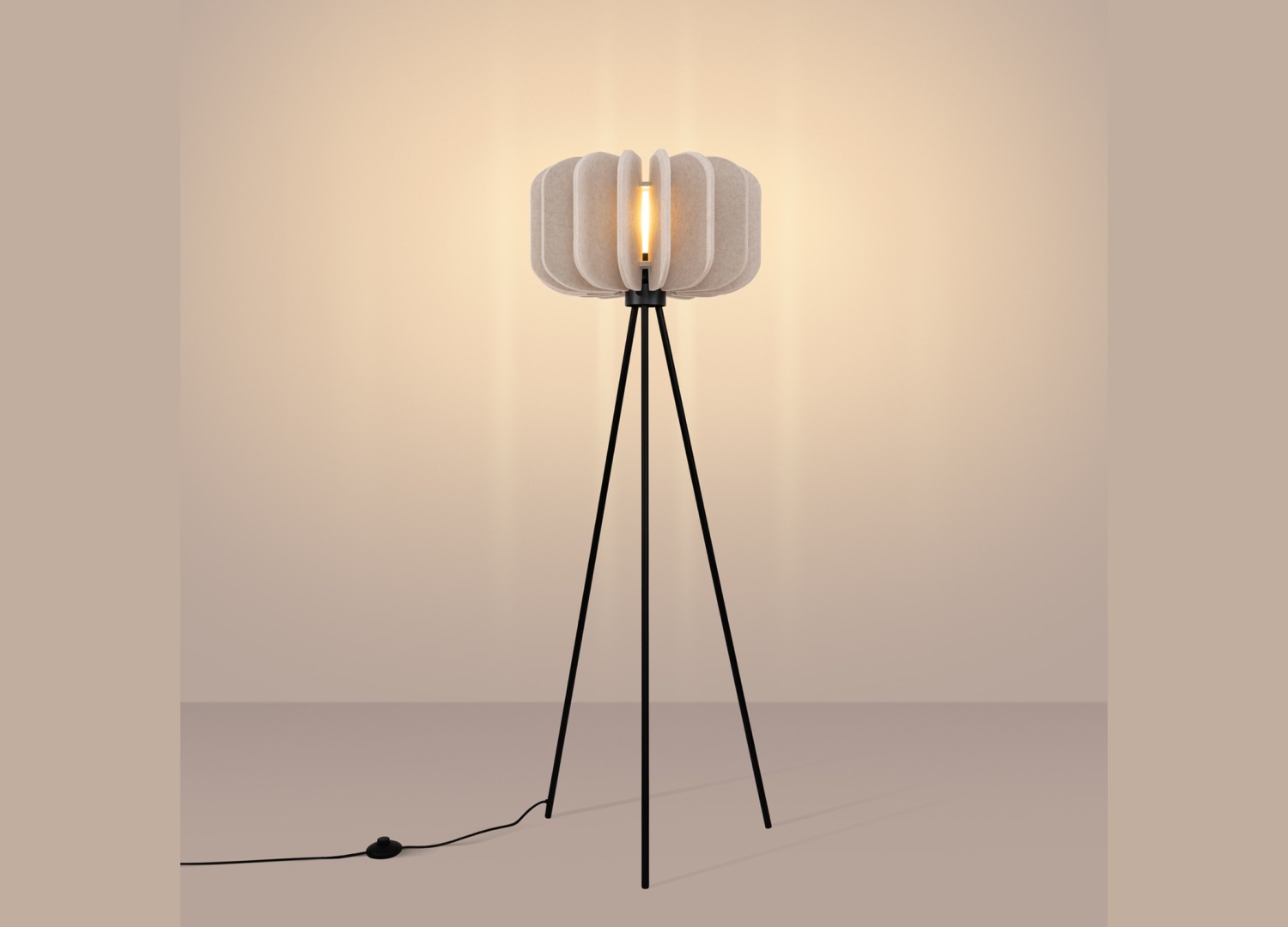 Lampadaire MULA 45 beige et noir E27 – vue complémentaire 4