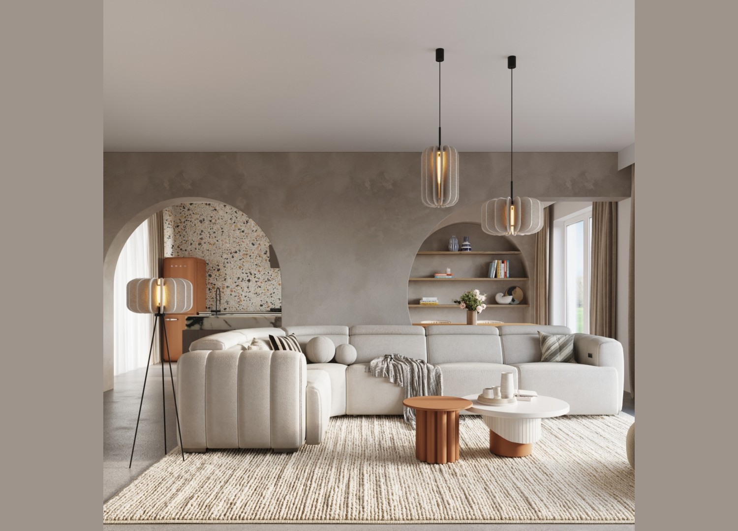 Lampadaire MULA 45 beige et noir E27 – dimensions