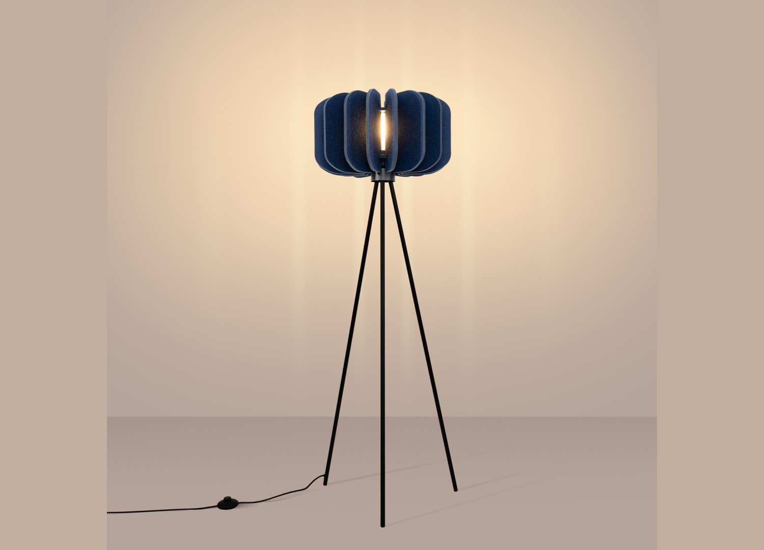 Lampadaire MULA 45 bleu marine et noir E27 – vue complémentaire 4