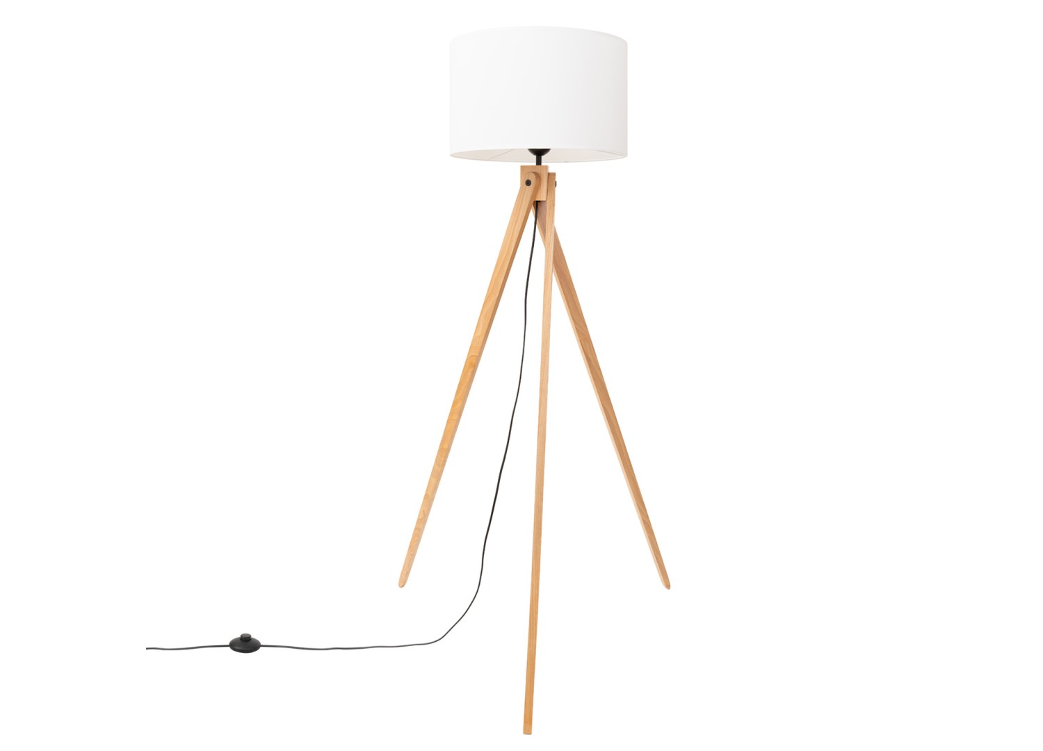 Lampadaire NATT blanc et bois naturel E27 – vue complémentaire 2