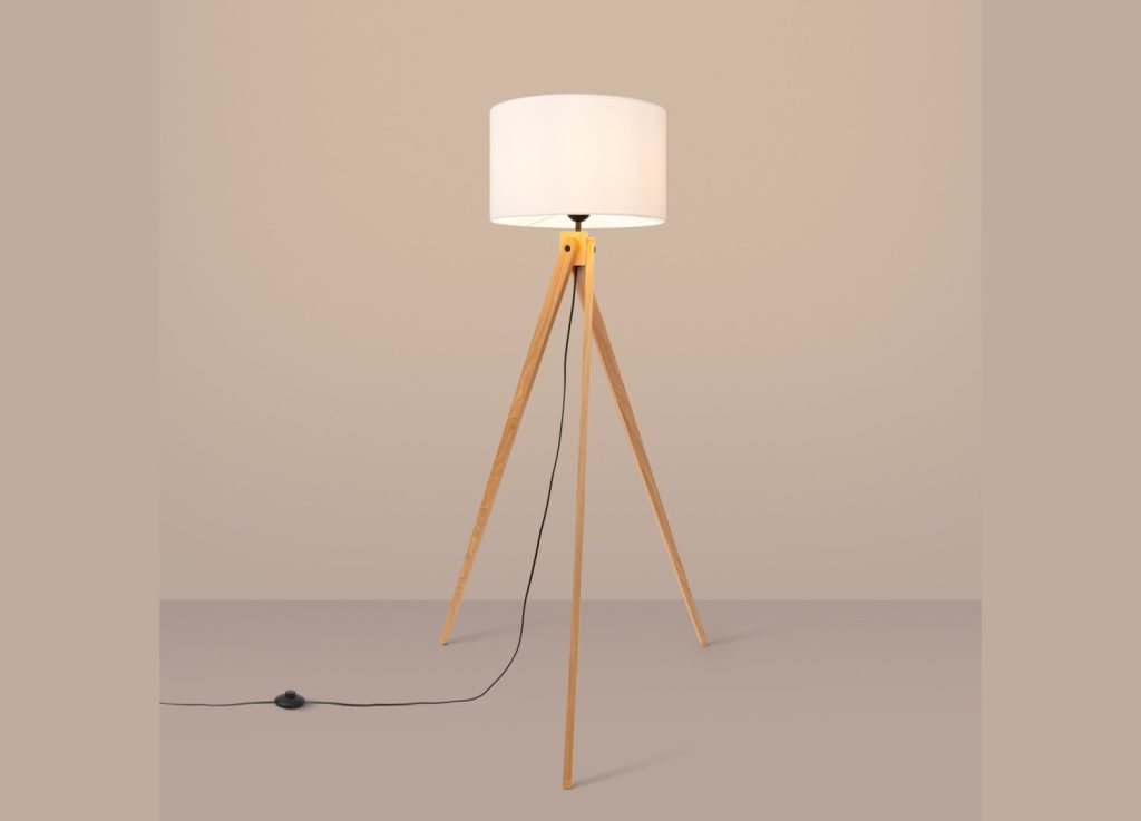 Lampadaire NATT blanc et bois naturel E27 – vue complémentaire 4