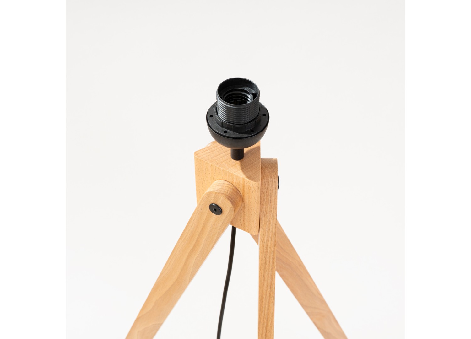 Lampadaire NATT blanc et bois naturel E27 – vue complémentaire 9