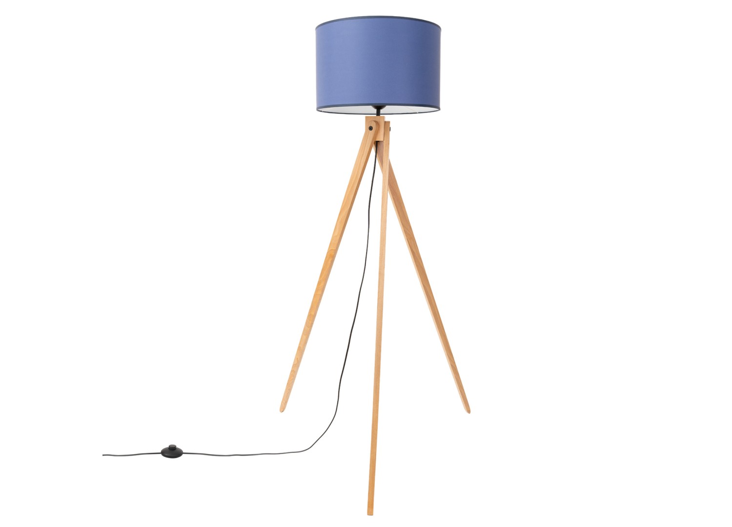 Lampadaire NATT bleu marine et bois naturel E27 – vue complémentaire 2