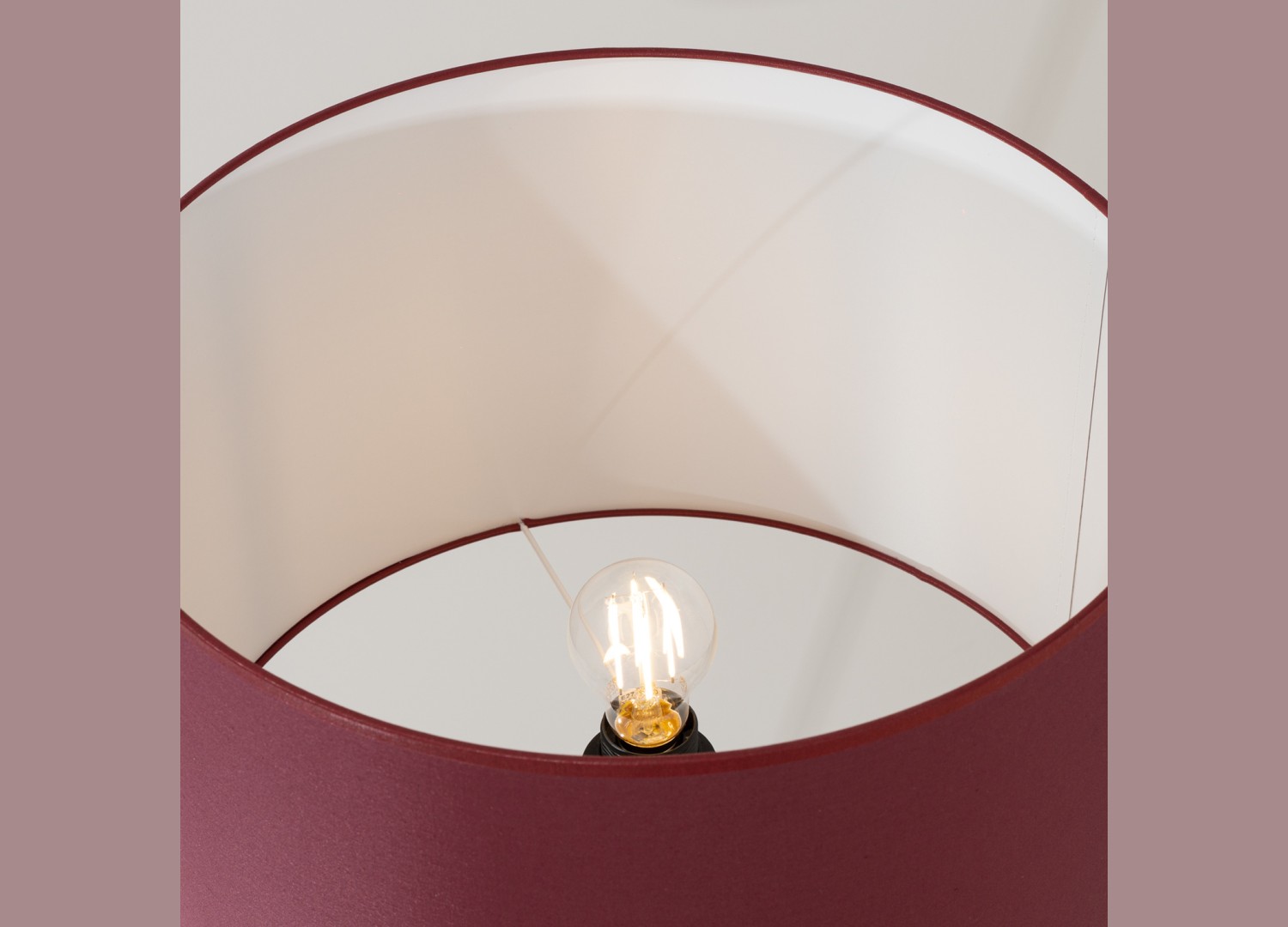 Lampadaire NATT bordeaux et bois naturel E27 – vue complémentaire 5