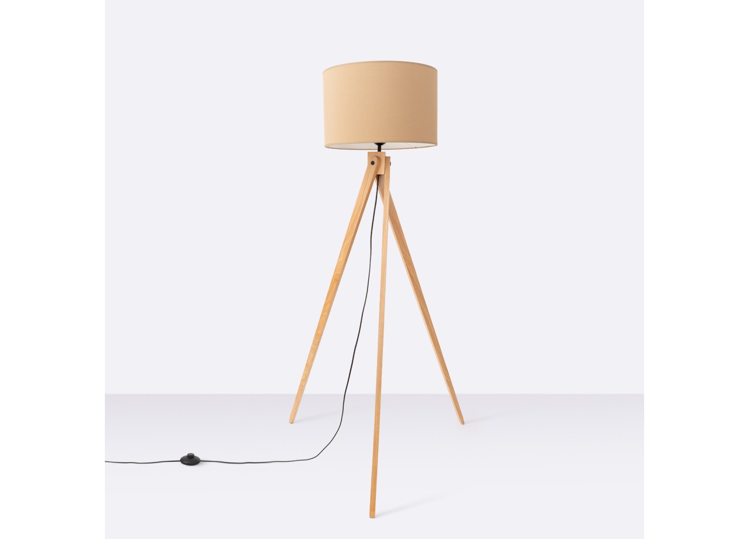 Lampadaire NATT taupe et bois naturel E27 – vue complémentaire 3