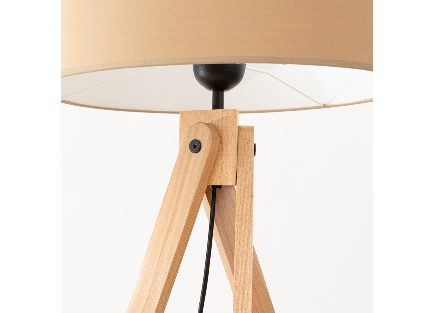 Lampadaire NATT taupe et bois naturel E27 – vue complémentaire 7