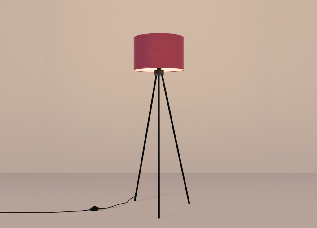Lampadaire NEVIA bordeaux 135 cm E27 – vue 4