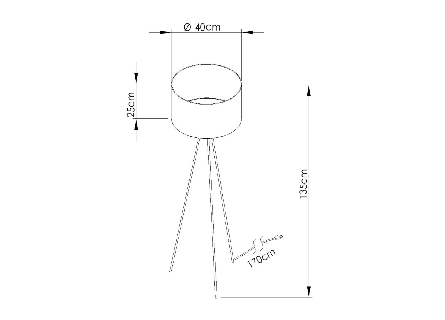 Lampadaire NEVIA bordeaux 135 cm E27 – vue 11