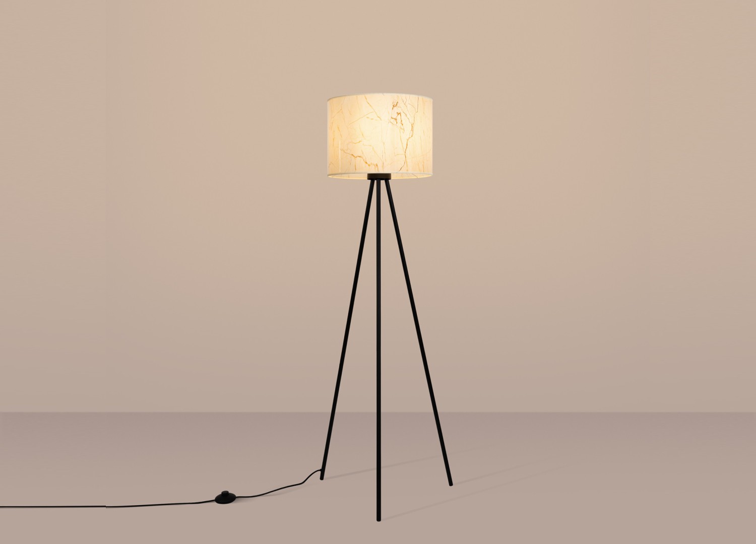 Lampadaire NEVIA effet marbre beige 135 cm E27 – vue 4