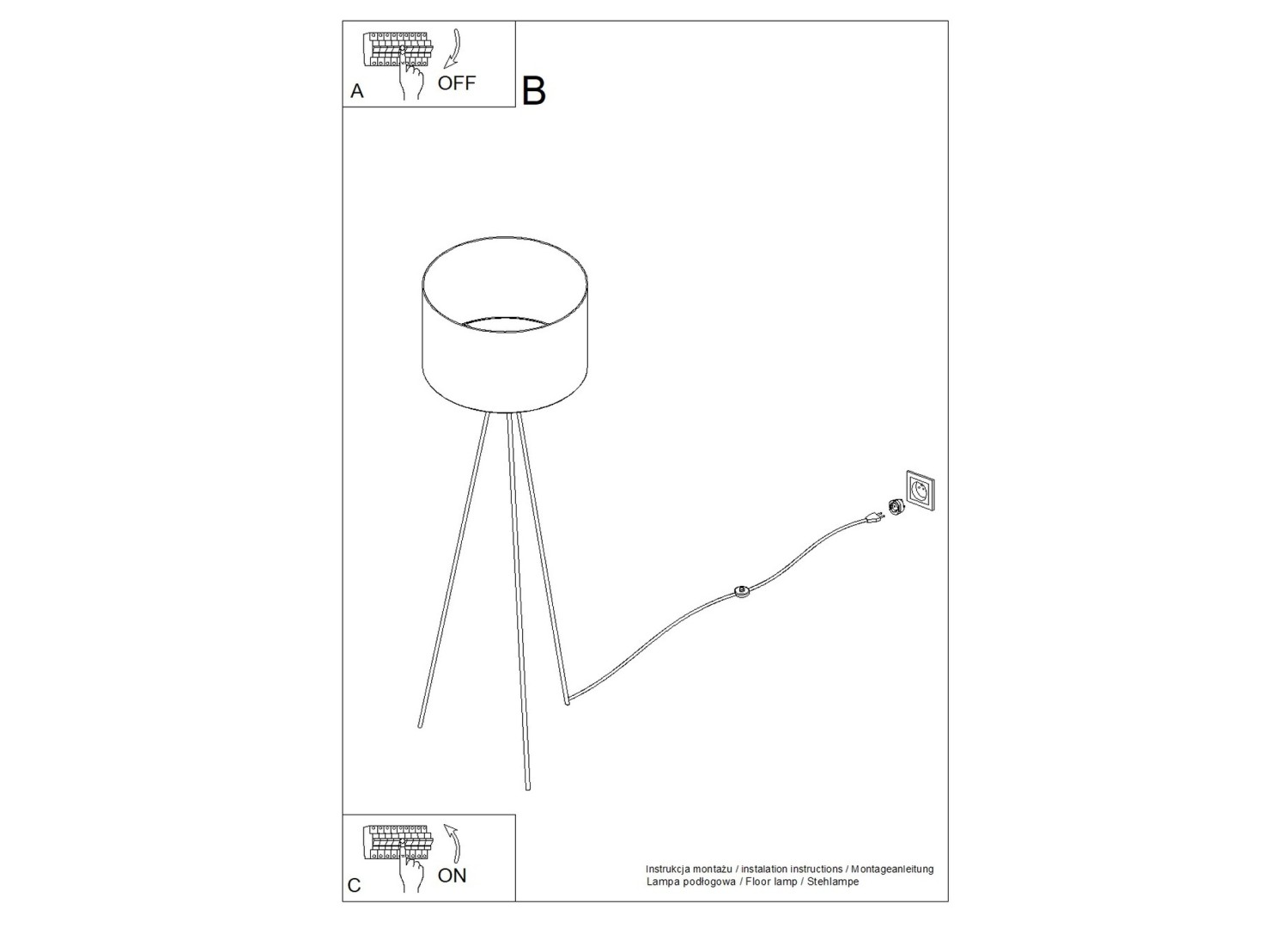 Lampadaire NEVIA taupe 135 cm E27 – vue 12