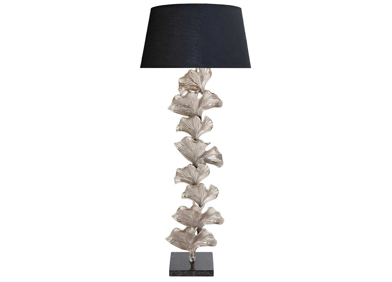 Lampadaire sur pied 122 cm feuille de ginkgo argentée