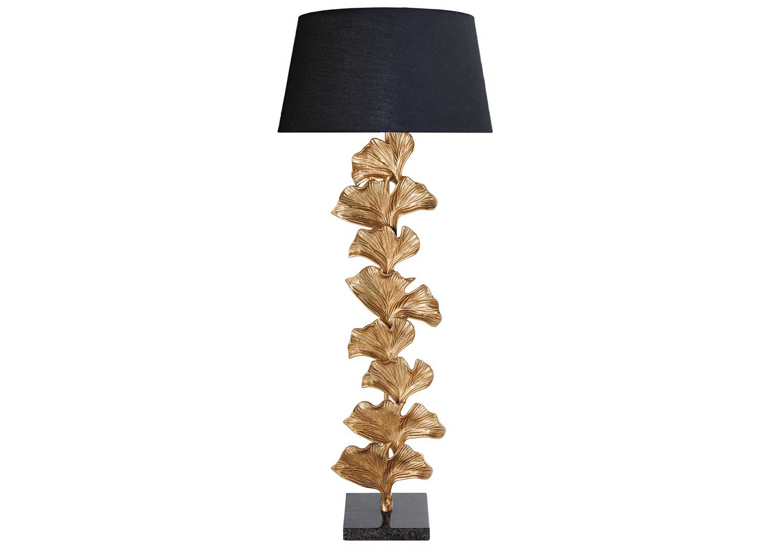 Lampadaire sur pied 122 cm feuille de ginkgo dorée