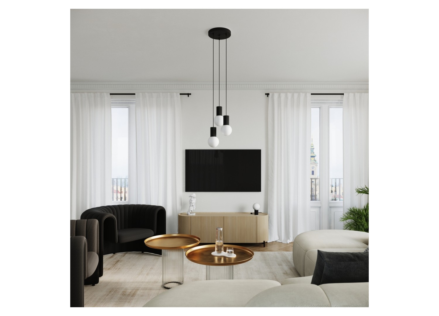 Lampe à poser HALO noir – dimensions