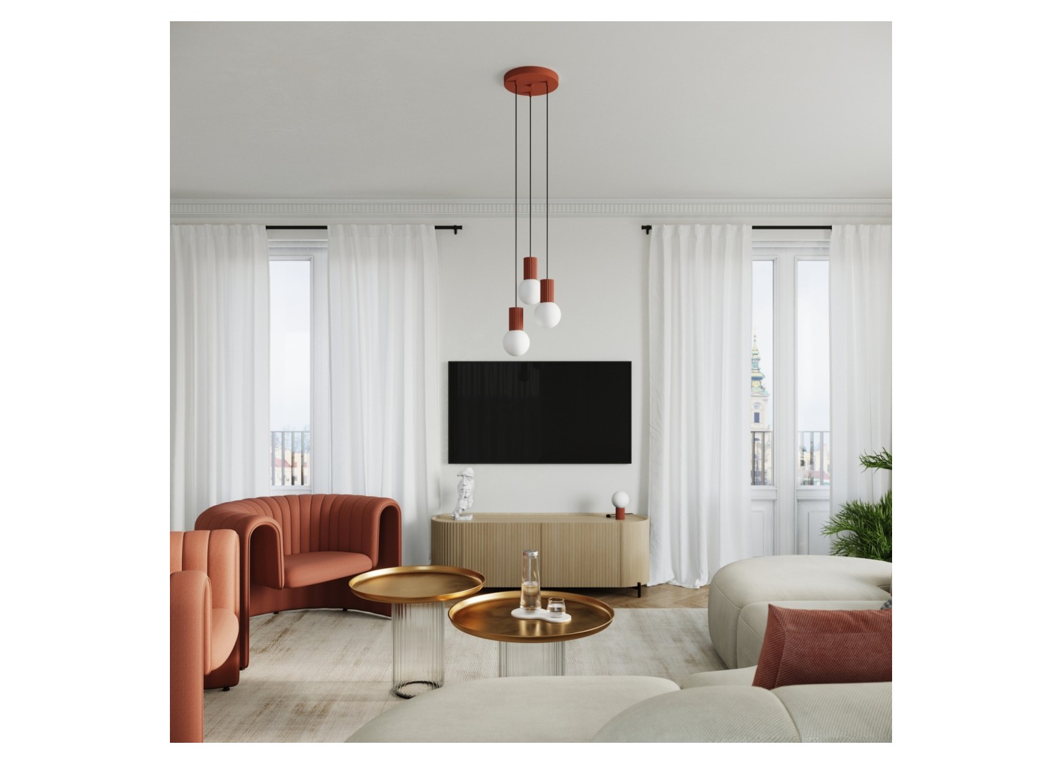 Lampe à poser HALO ocre rouge – dimensions