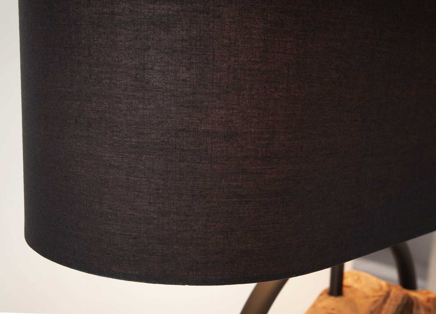 Lampe de table bois d'acacia et métal avec abat-jour