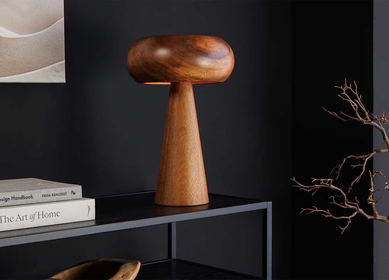 Lampe de table en acacia massif Soluna