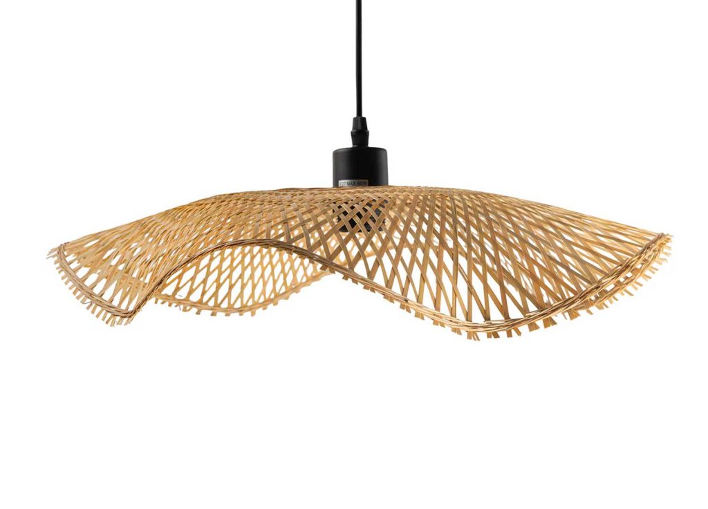 Lampe suspendue en bambou naturel 50 cm Tiki