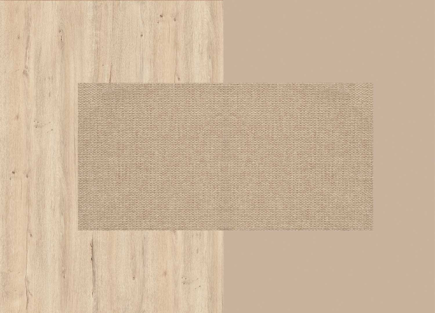 Lit 160x200 cm à chevets suspendus et tête de lit tapissée Yuna