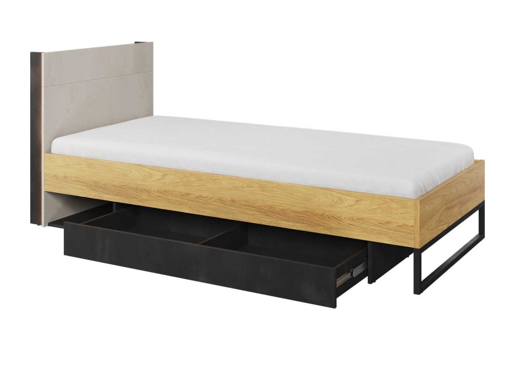 Lit 90x200 cm adolescent avec tiroir de lit